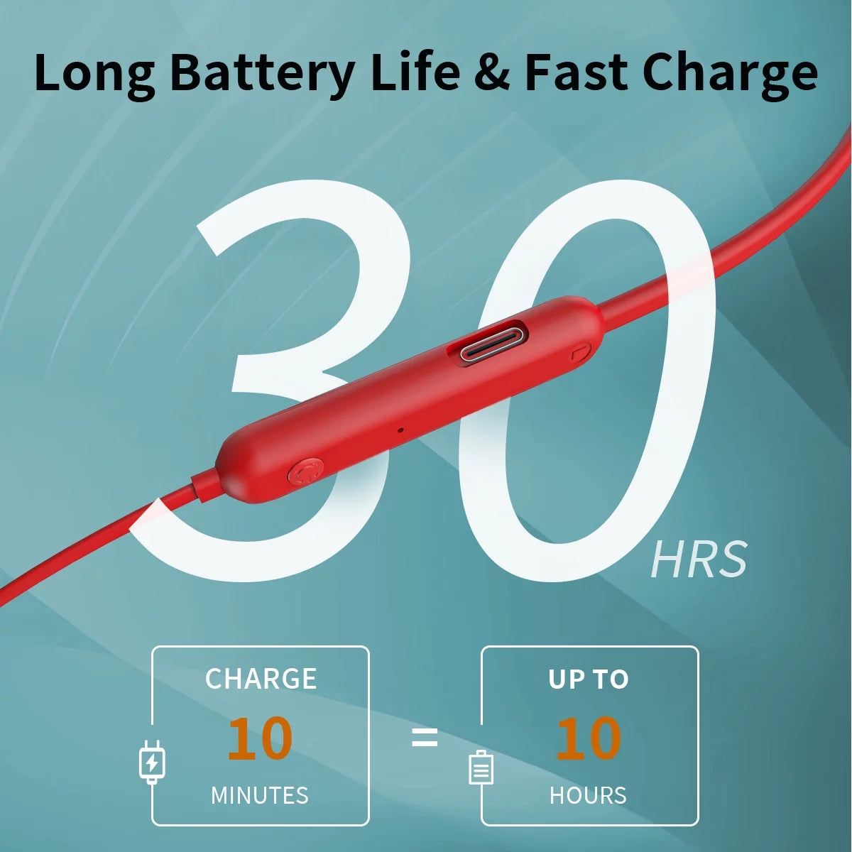 Wireless Bluetooth 5.3 Earbuds with IPX7 Waterproof Rating, 12 Hours Playtime, and Stereo Sound Isolation for Gym and Running, Red