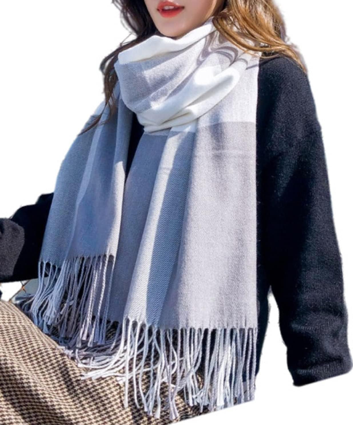 Women'S Fashion Scarves Long Shawl Winter Thick Warm Knit Large Plaid Scarf
