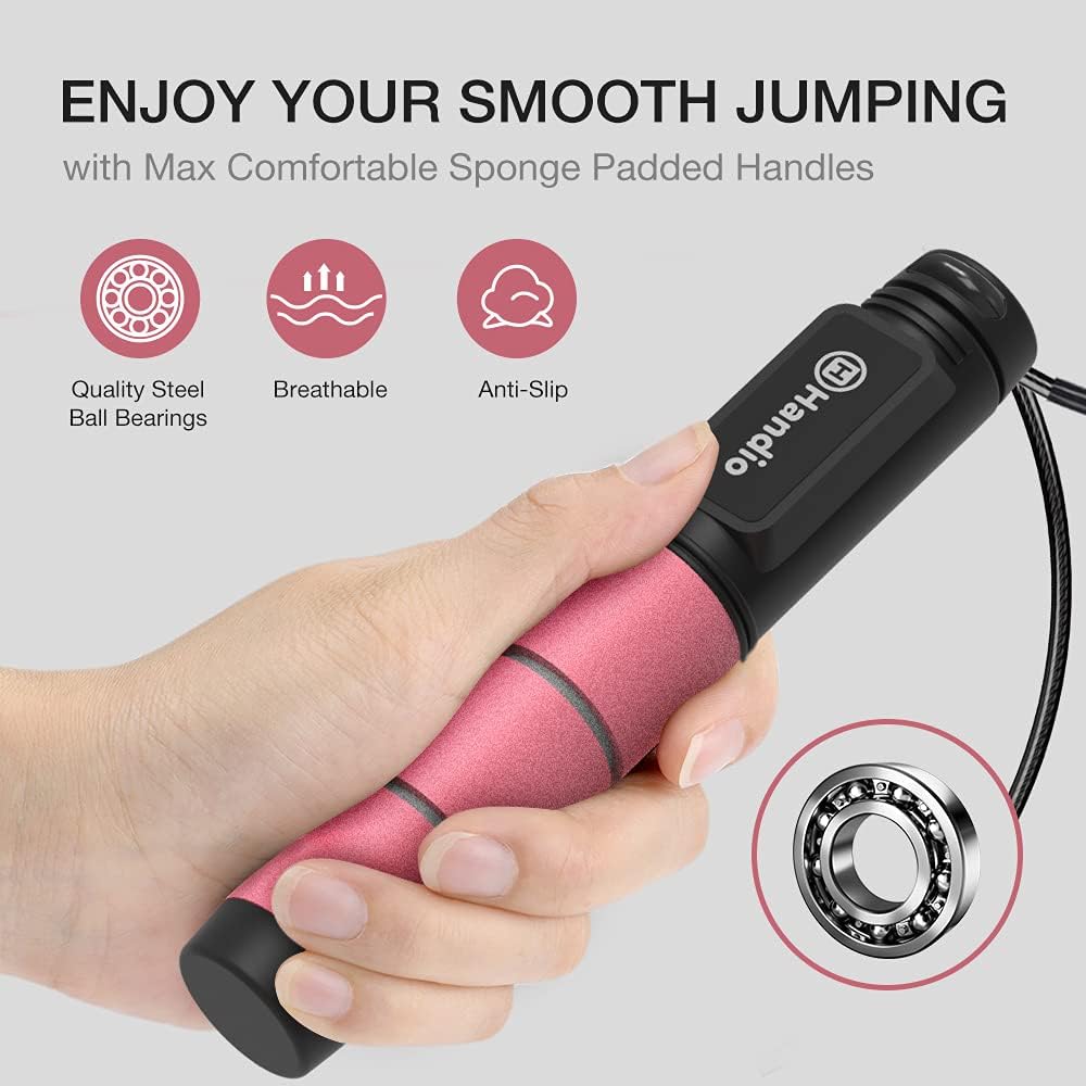 Adjustable Speed Jump Rope with Counter and Steel Ball Bearings for Home Gym, Crossfit, and Fitness Training for All Ages