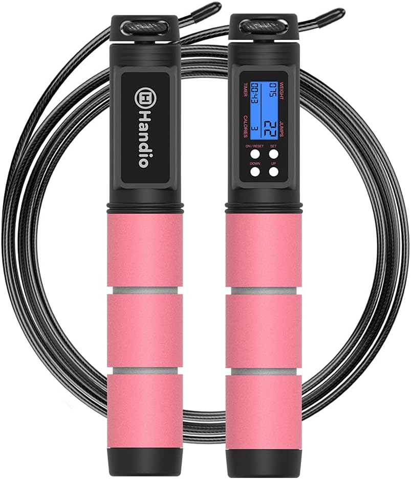 Adjustable Speed Jump Rope with Counter and Steel Ball Bearings for Home Gym, Crossfit, and Fitness Training for All Ages