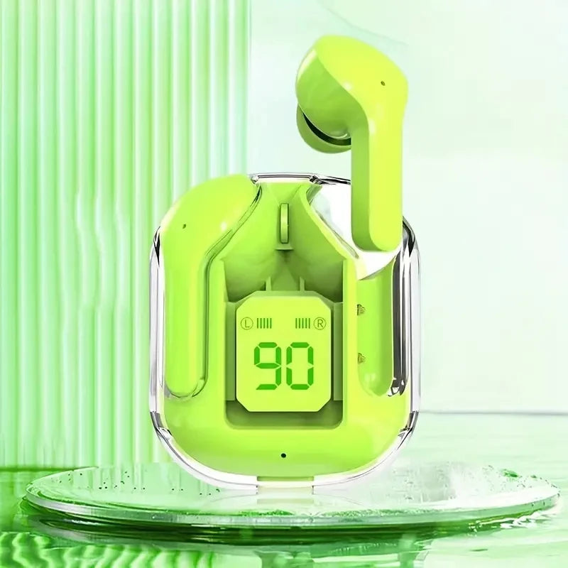 Original T2 Wireless Bluetooth Earphones with Transparent Design, HiFi Sound Quality, LED Power Digital Display, and Stereo Sound Compatibility for Xiaomi Devices